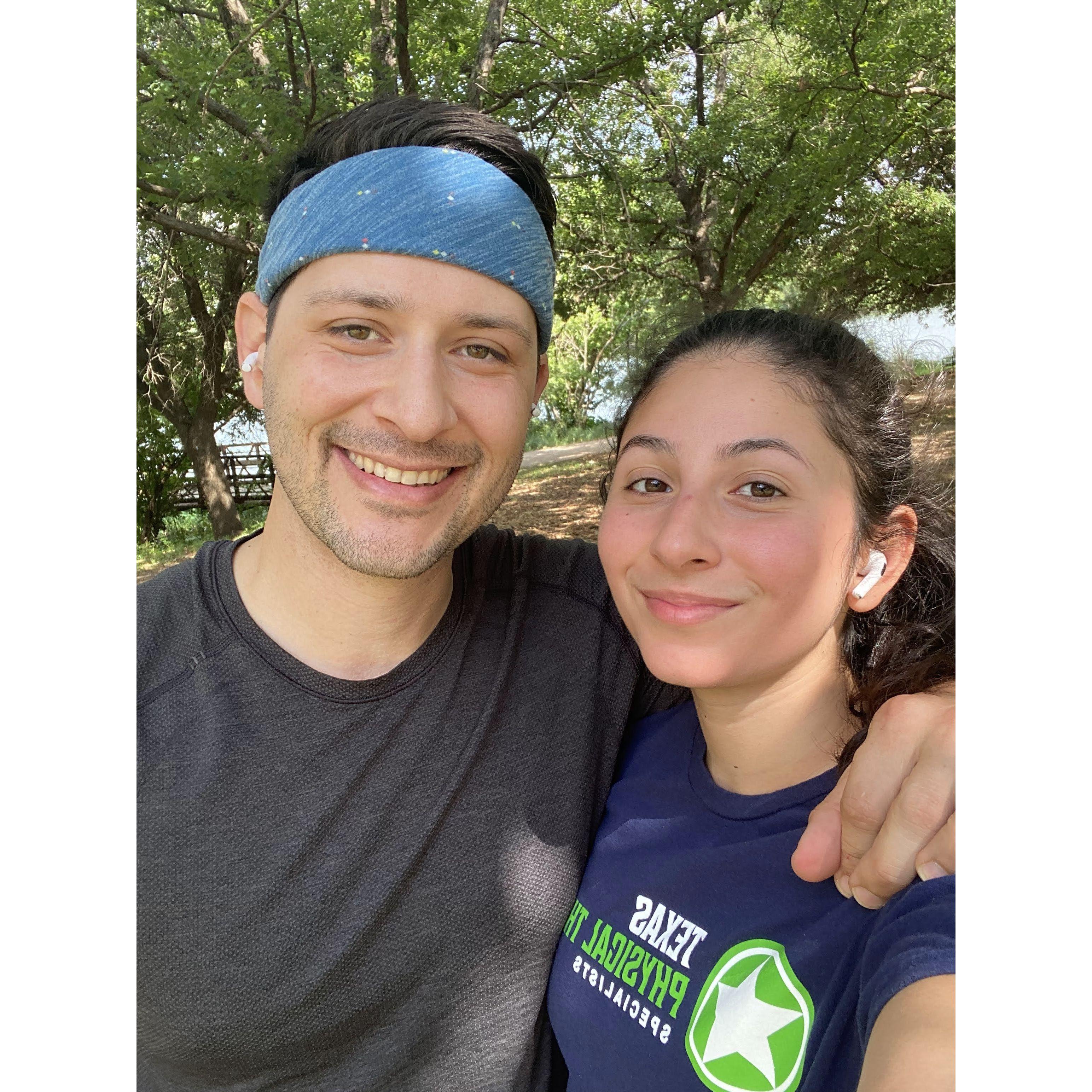 Our first run together, where David tried to kill me