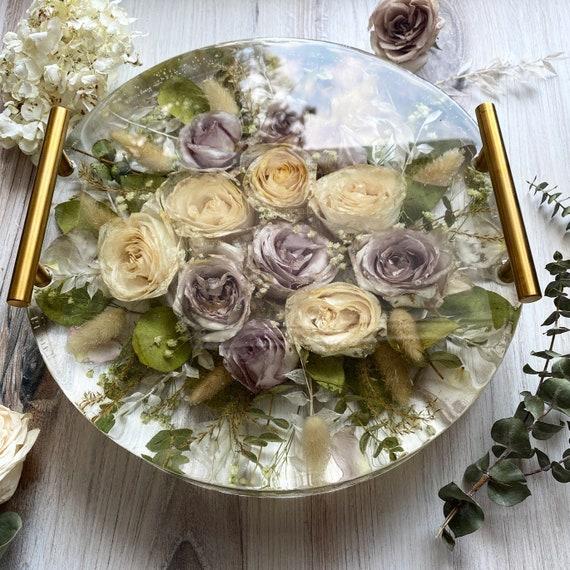 Wedding Bouquet Preservation- Resin Custom Made Large Round Tray