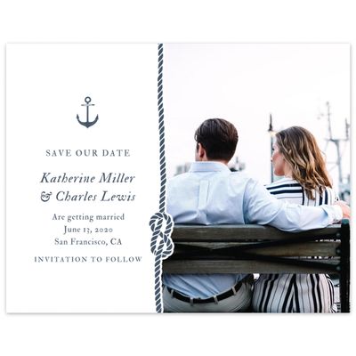 White Wedding Digital Save the Date - Providence Landscape