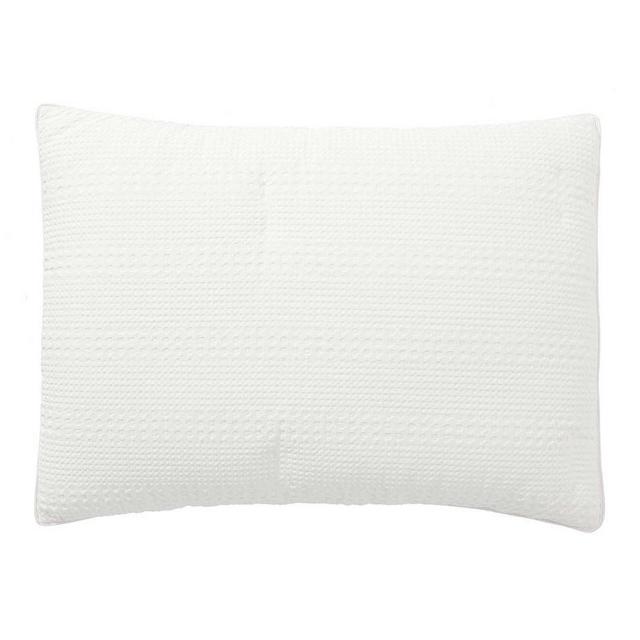 White Waffle Weave Textured Percale Shams, Standard