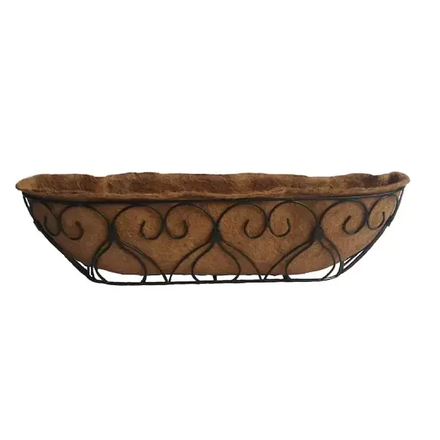 Style Selections 6.75-in W x 7-in H Black Metal Wall Planter