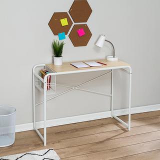 Computer Desk with Wire Basket