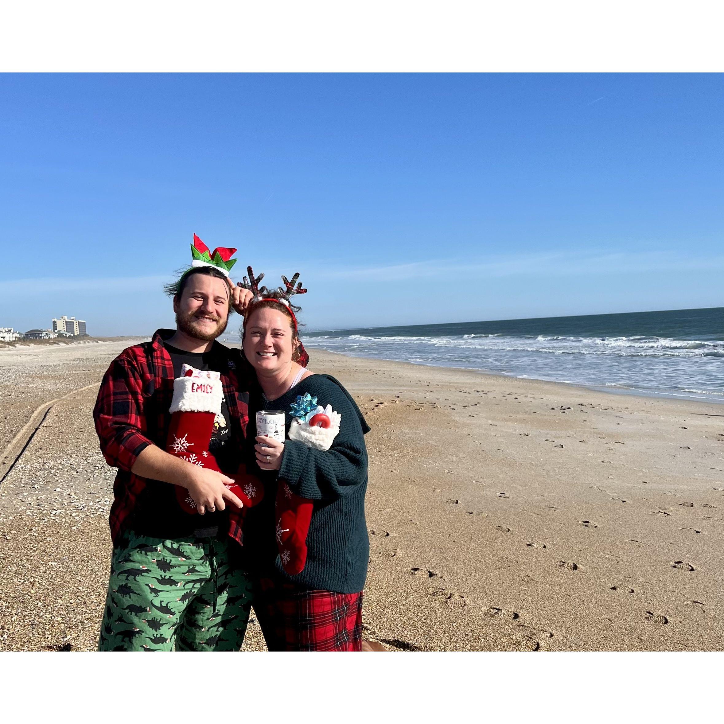 We opened up our stocking stuffers at Wrightsville Beach this past Christmas!