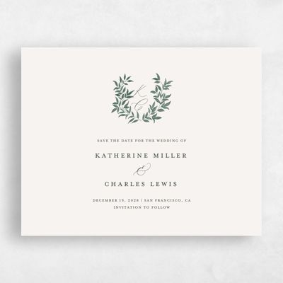 Light Oatmeal, Beige Wedding Save the Date - Willow Landscape