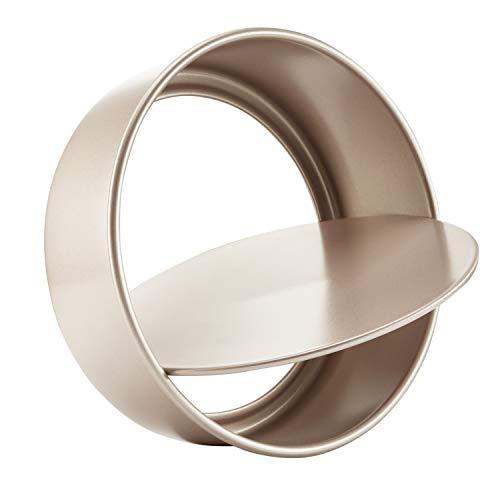 CHEFMADE Round Cake Pan, 8-Inch with Removable Loose Bottom Non-Stick Chiffon Bakeware, FDA Approved for Oven and Instant Pot Baking (Champagne Gold)