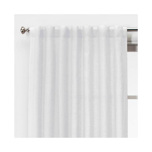 84"x54" Linen Light Filtering Window Curtain Panel White - Threshold™