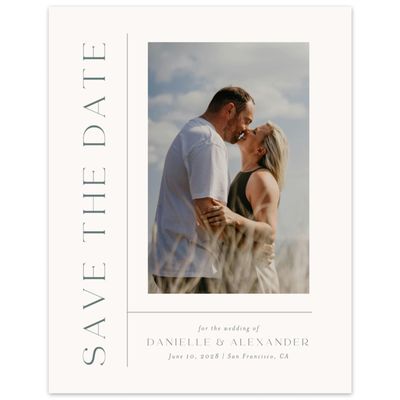 Beige Wedding Digital Save the Date - Classic Chapel Photo