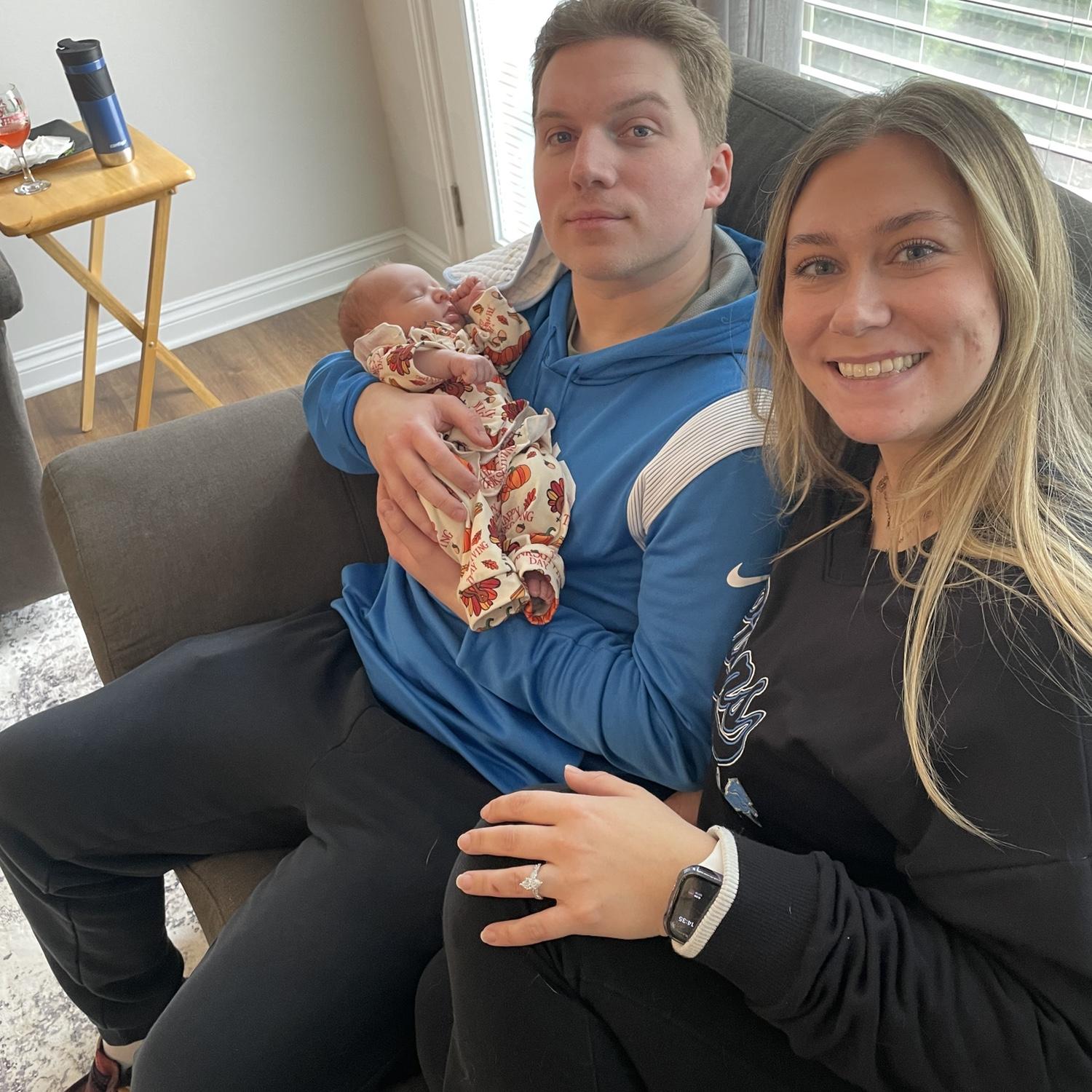 Meeting our niece Rosie for the first time.