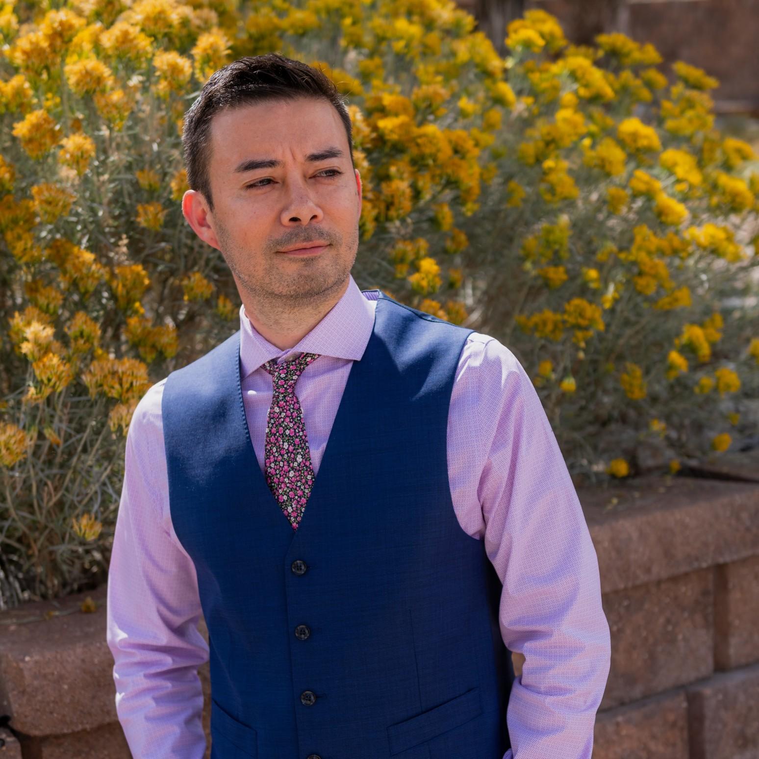 David staring off into the distance. That tie, though.