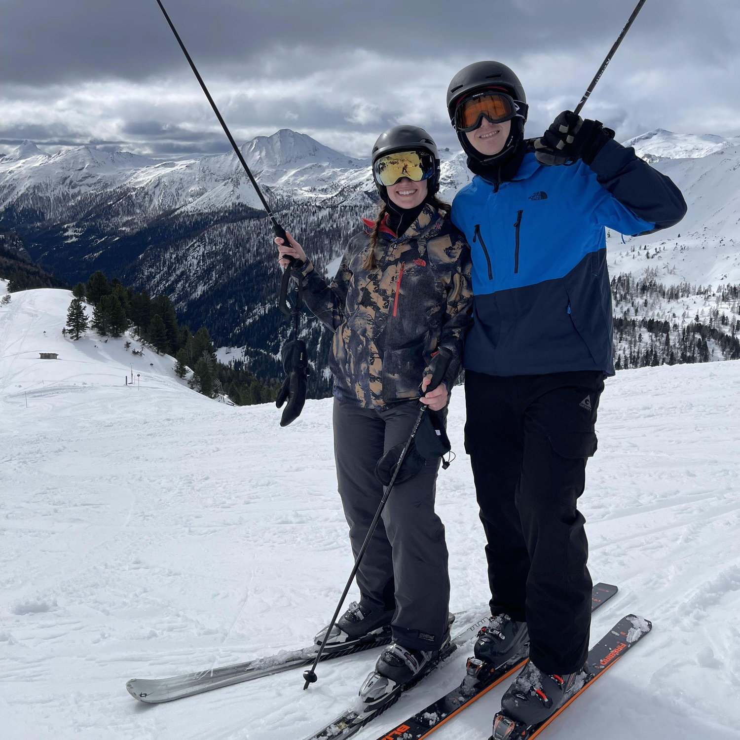 March 2024: Jon was a quick learn on the slopes and kept up with Helen and her family skiing in Obertauern, Austria.