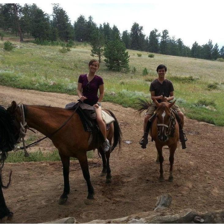 First time on the horse! Sugar Babe was Wojtek's ride.