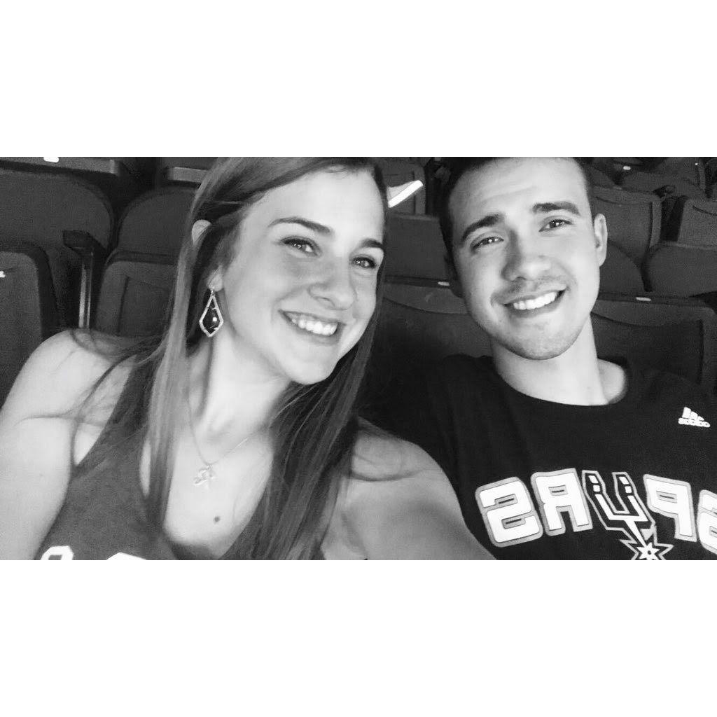 This photo is from when Josh took Regan to a Rockets and Spurs game for her birthday. Spurs won, of course!