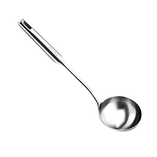 Soup Spoon Ladle,304 Stainless Steel Cooking Spoon Kitchen Tool For Wok With Hollow Handle Heat Resistant, Silver/13.9Inch
