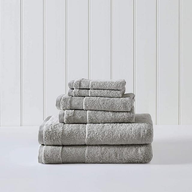 Tommy Bahama | Island Retreat Collection | 6 Piece Towel Set - Decorative Luxury Hotel & Spa Quality Bathroom Linens, Absorbent & Fade Resistant, 6 Piece, Grey