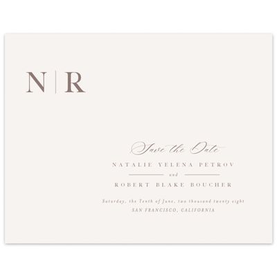 Light Oatmeal, Beige Wedding Digital Save the Date - Holt Classic