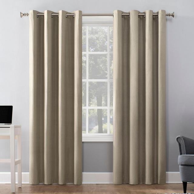 Sun Zero® Duran 84-Inch Grommet Thermal insulated Blackout Curtain Panel in Linen