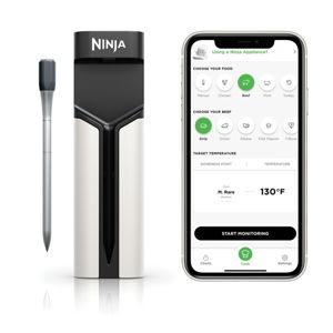 Ninja - ProChef Wireless Thermometer Indoor & Outdoor, 700◦F, extended battery life, long range connection, waterproof - Black/Silver