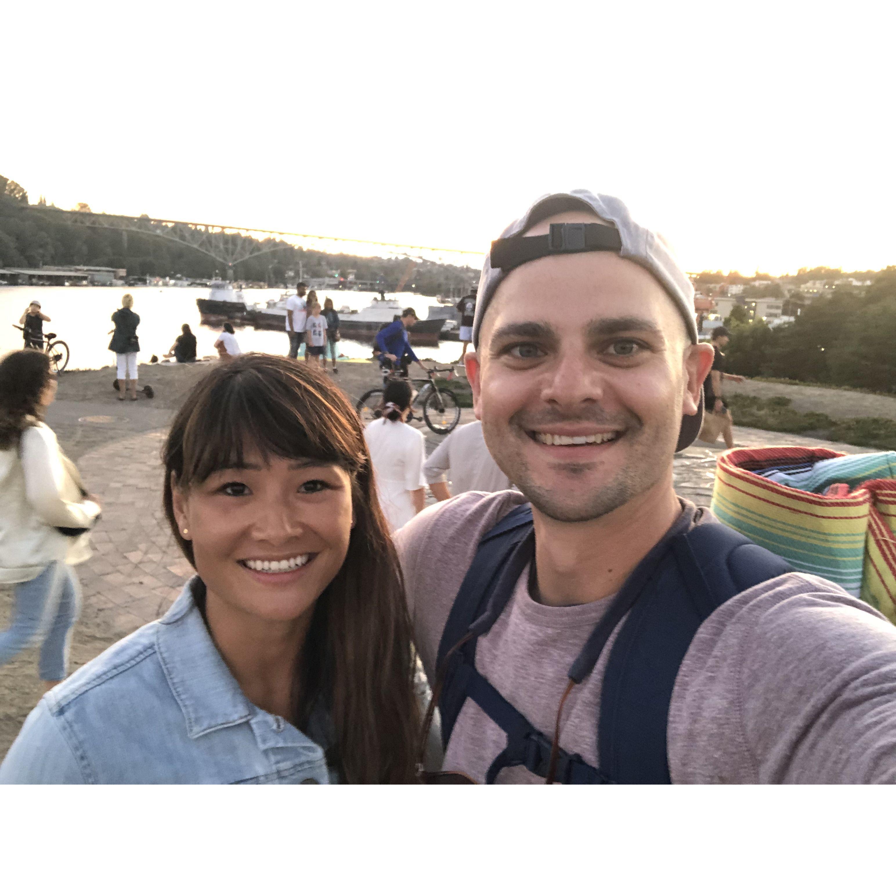 Our first picture together at Gasworks Park on our third date