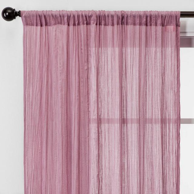 84"x42" Crushed Sheer Curtain Panel Pink - Opalhouse™