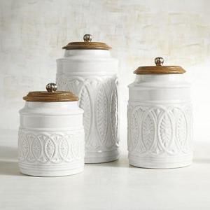 Dileep for Pier 1 Collection                                            Ivory Farmhouse Canisters