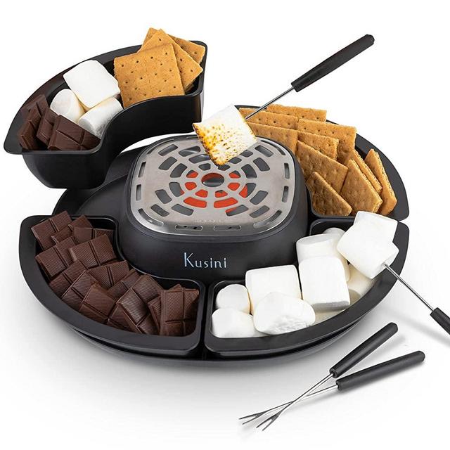 Kusini Electric Fondue Pot Set - Chocolate Fondue Kit - Temperature  Control, Detachable Serving Trays, & 4 Roasting Forks - Gift Set & Date  Night Idea. Serve at Movie Night or Game