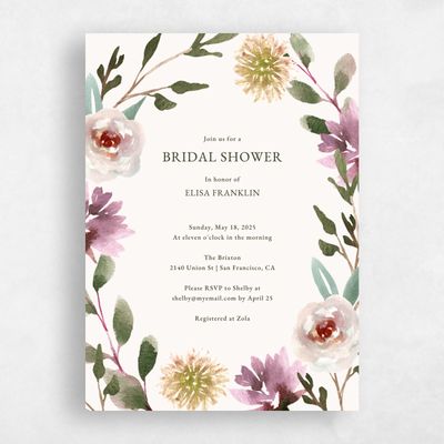 Beige Wedding Wedding Shower Invitation - Windsong Portrait