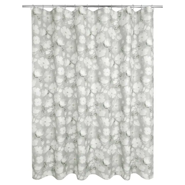 Allure Home Creations Monotone Floral Shower Curtain Gray