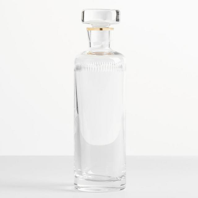 Etched Gold Rim Liquor Decanter