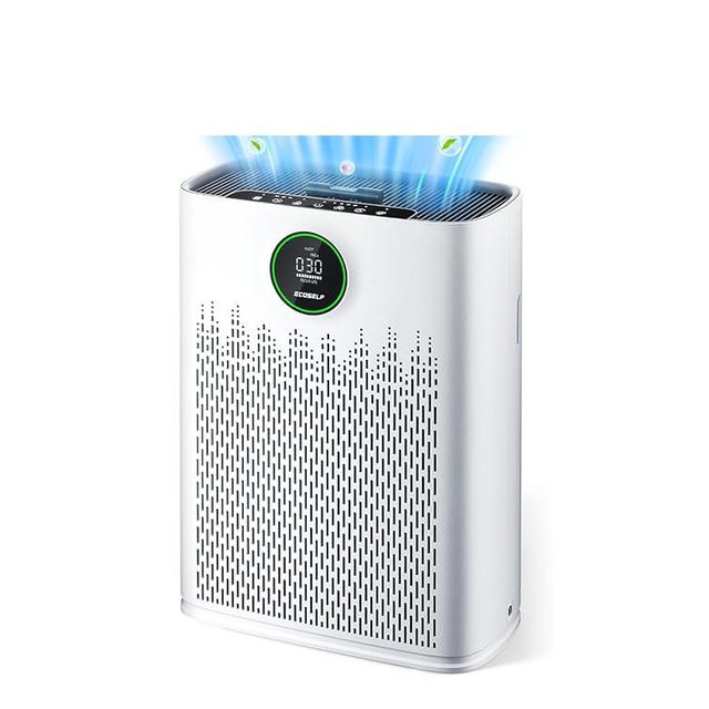 Air Purifiers for Home Large Room, Cover Up to 2400 Ft² with True HEPA Filter, Smart Mode, PM2.5 Air Quality Display, 22dB Sleep Mode, Aromatherapy with 2X-Purification & 360°Air Outlet, HAP603, White