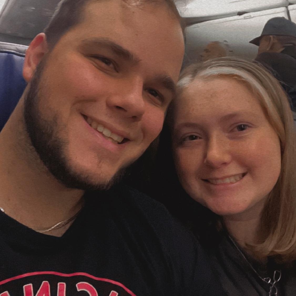 The plane ride before we got engaged 2023