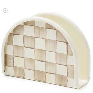 Mocha Check Napkin Holder