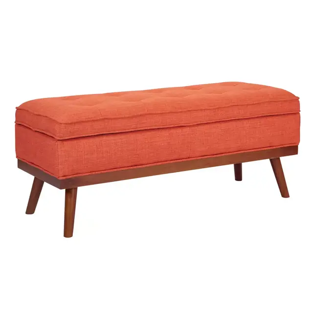 OSP Home Furnishings® Katheryn Storage Bench in Tangerine