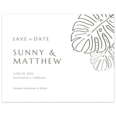 White Greenery Wedding Digital Save the Date - Morelos Landscape