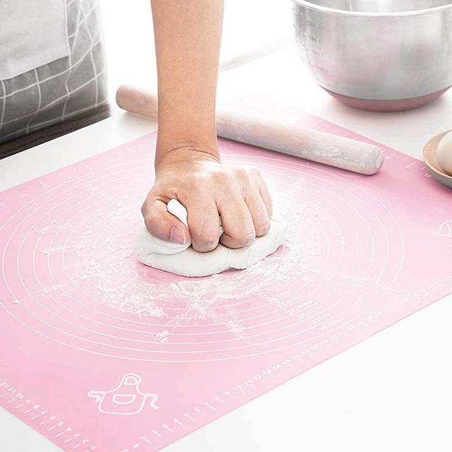 LIMNUO Extra Large Silicone Pastry Mat Extra Thick Non Stick Baking Mat Non Stick Rolling Dough with Measurements-Non Slip,Kneading Mat, Counter Mat,Dough Rolling Mat,Oven Liner,Pie Crust Mat