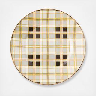 Tartan Mocha Stainless Steel Dinner Plate