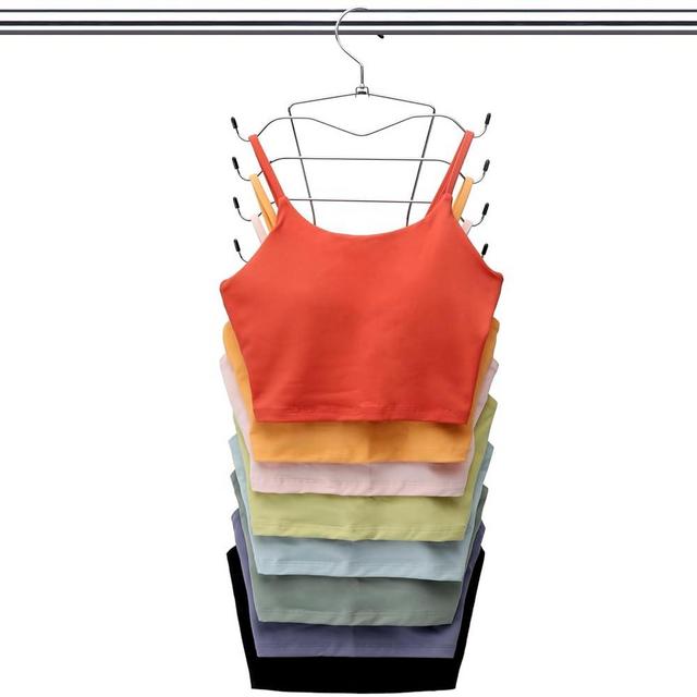1 Pack Closet-Organizers-and-Storage,8 Tier Tank-Top-Hangers-Space-Saving,Closet-Organizer,Non-Slip Hanging Sport Bras Holder,Dorm-Room-Essentials-for-College-Students-Girls Camisoles Swimsuits Dress