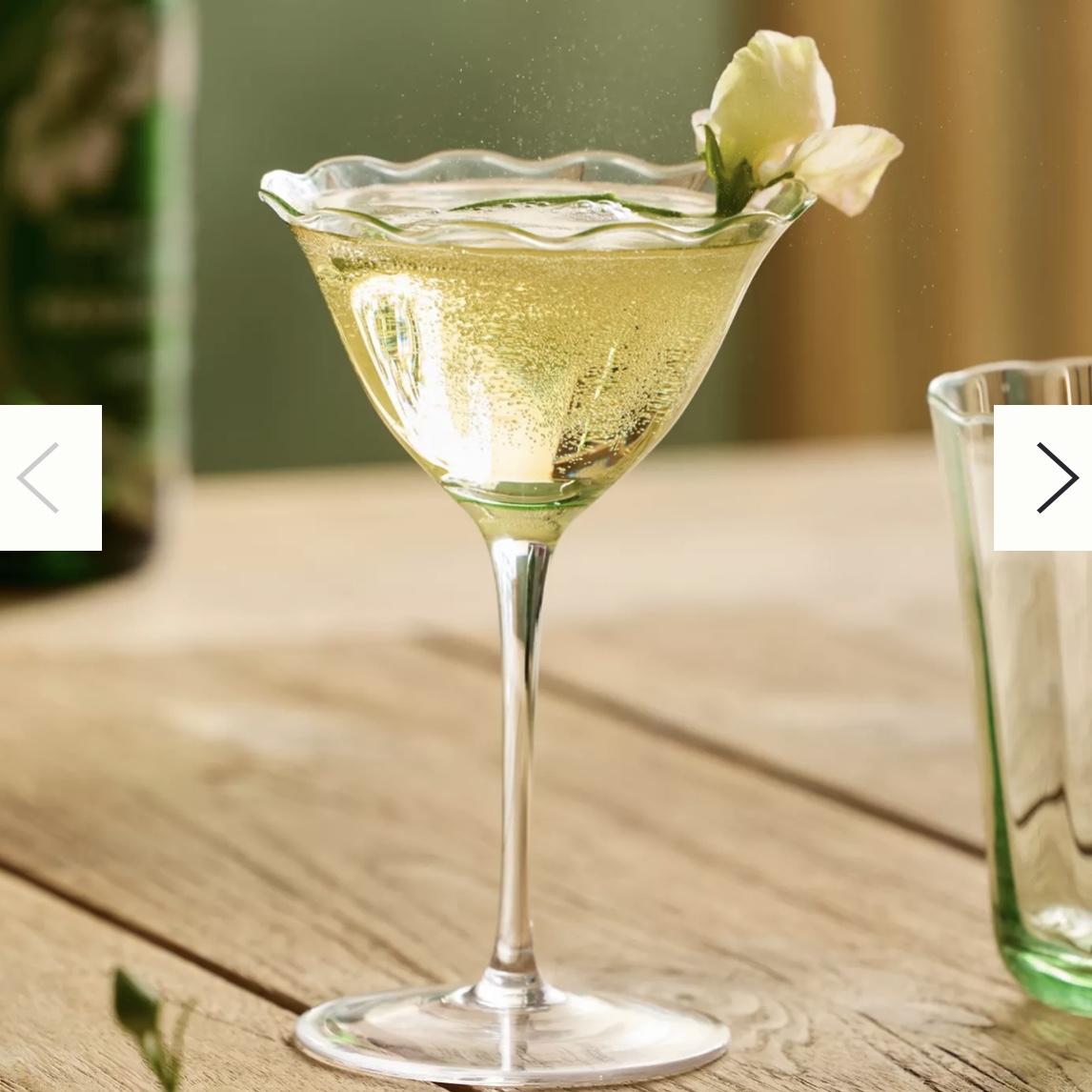 Ruffled Green Glass Coupe