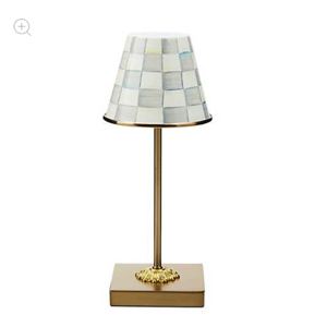 MacKenzie-Childs Sterling Check LED Rechargeable Cafe Table Lamp
