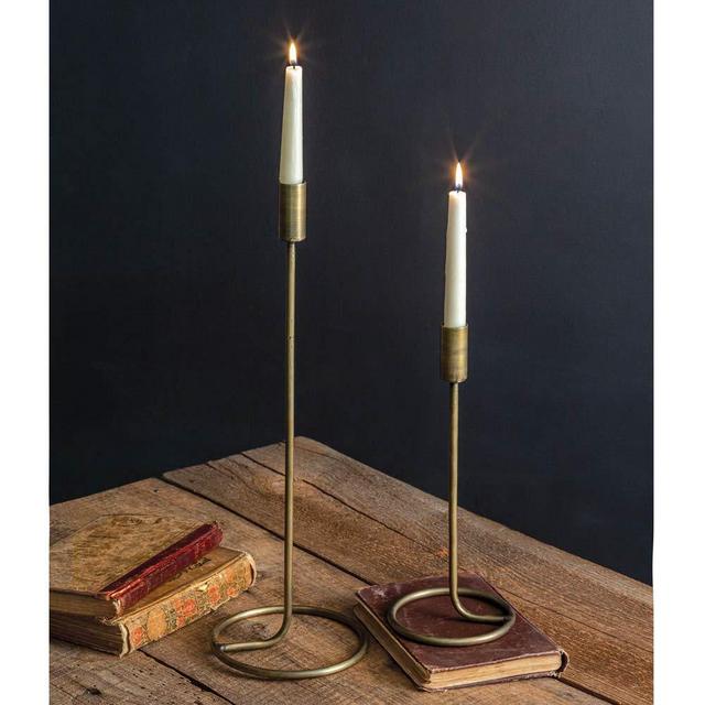 Set of 2 Brass Taper Candle Stick Holders, Candlestick Holders, Centerpiece Table, Modern Candlelight Dinner Metal Candlestick Holders for Reception Candlelight Dinner Ornaments for Party Wedding