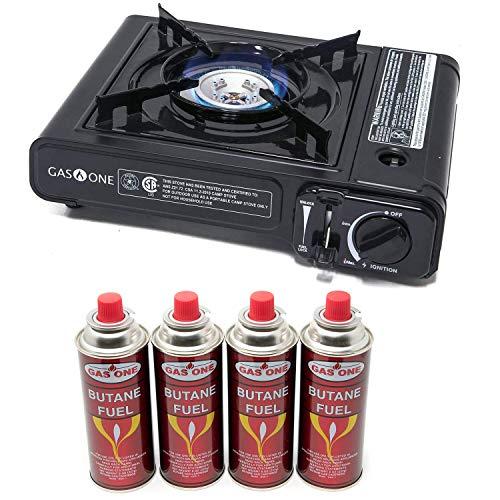 Gas ONE GS-1000 7,650 BTU Portable Butane Gas Stove Automatic Ignition with Carrying Case, CSA Listed