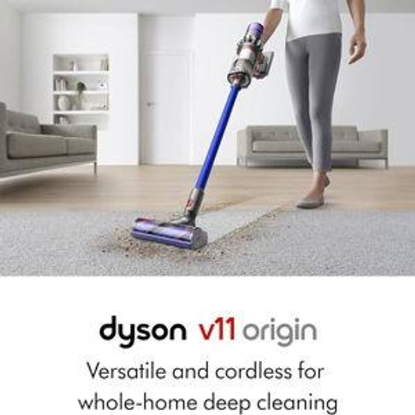 Dyson V11 Origin Cordless Vacuum, 185AW, 3 Power Modes, Up to 60 Minutes,² Deep Cleans Hard Floors and Carpets, Detangles pet Hair, Converts to Handheld
