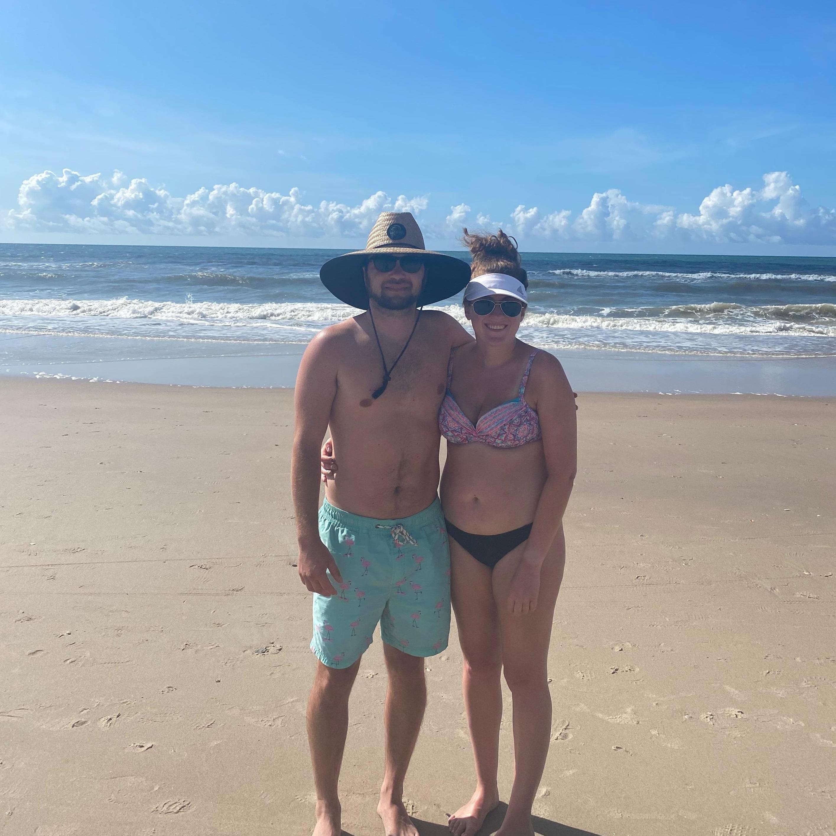 Celebrating our engagement on the beach!