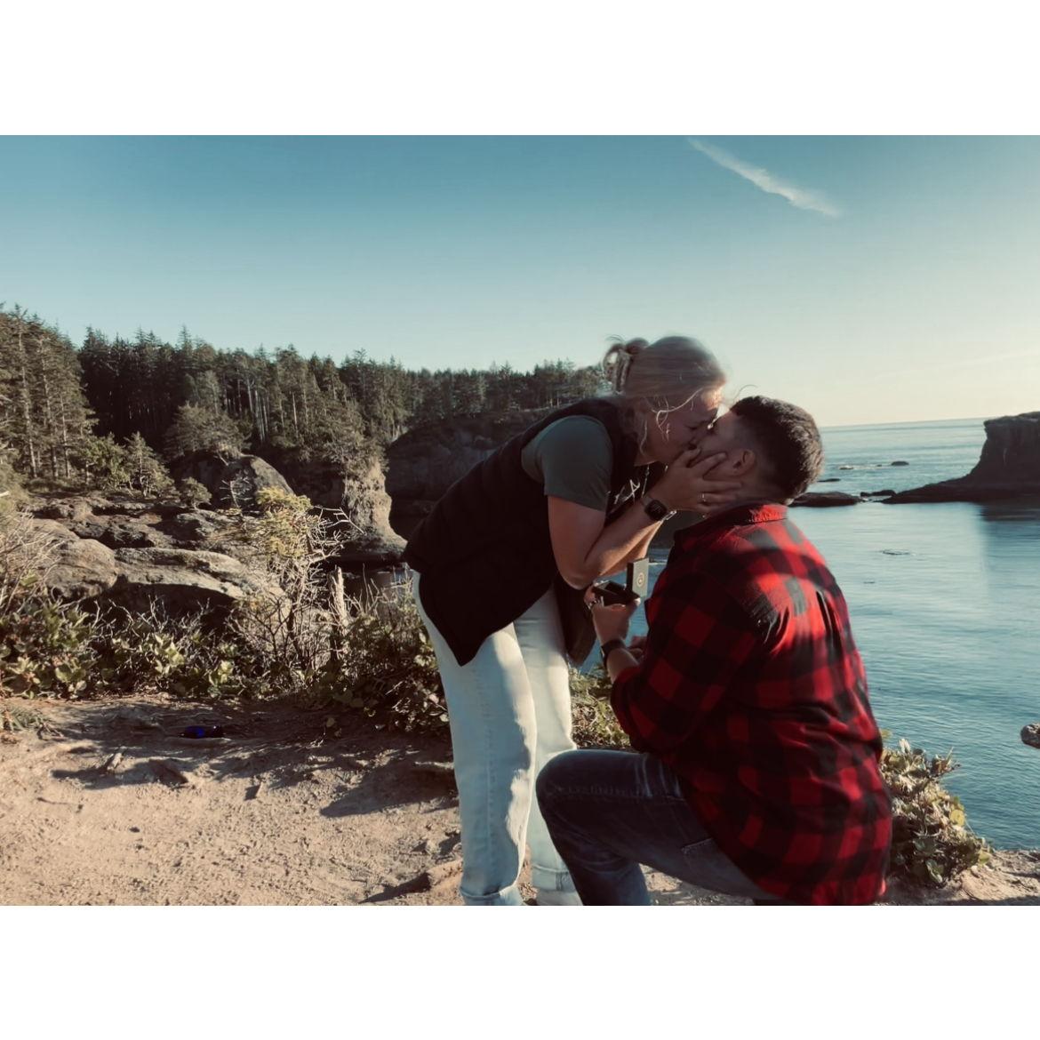 Right before saying "YES".