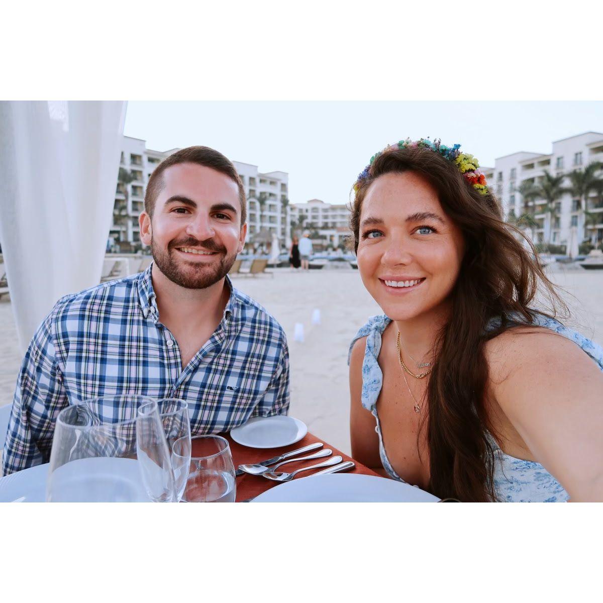 A surprise dinner on the beach Adam set up for Madison's birthday!