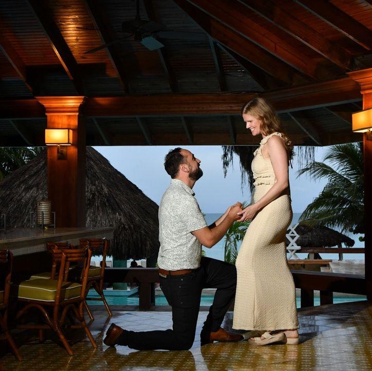 John proposed to Monika in Jamaica on her birthday