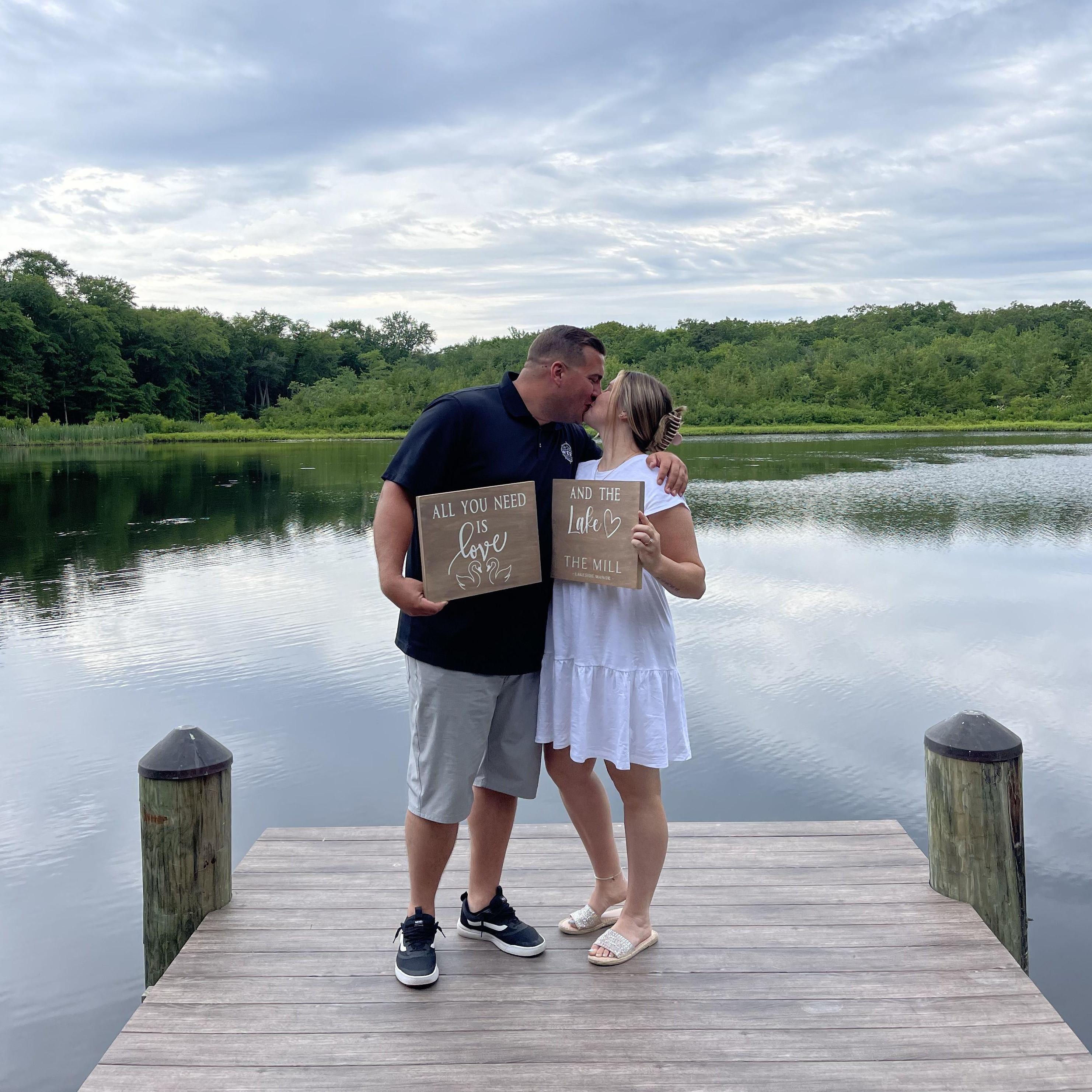 The day we said "yes" to The Mill! It was only the second venue we looked at & we both agreed it was the one.