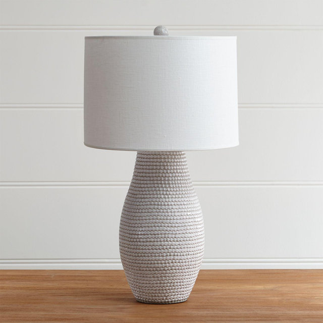 Cane White Table Lamp, Set of 2
