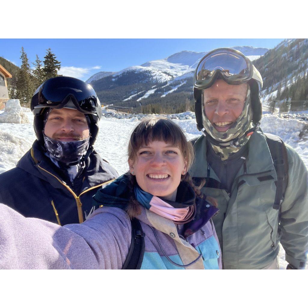 Cassie's Dad's first time meeting Todd. Brian was impressed Todd kept up with us after only skiing 4 months!