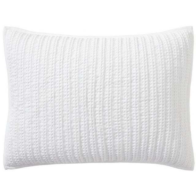 White Honeycomb Quilted Shams, Standard, Set of 2