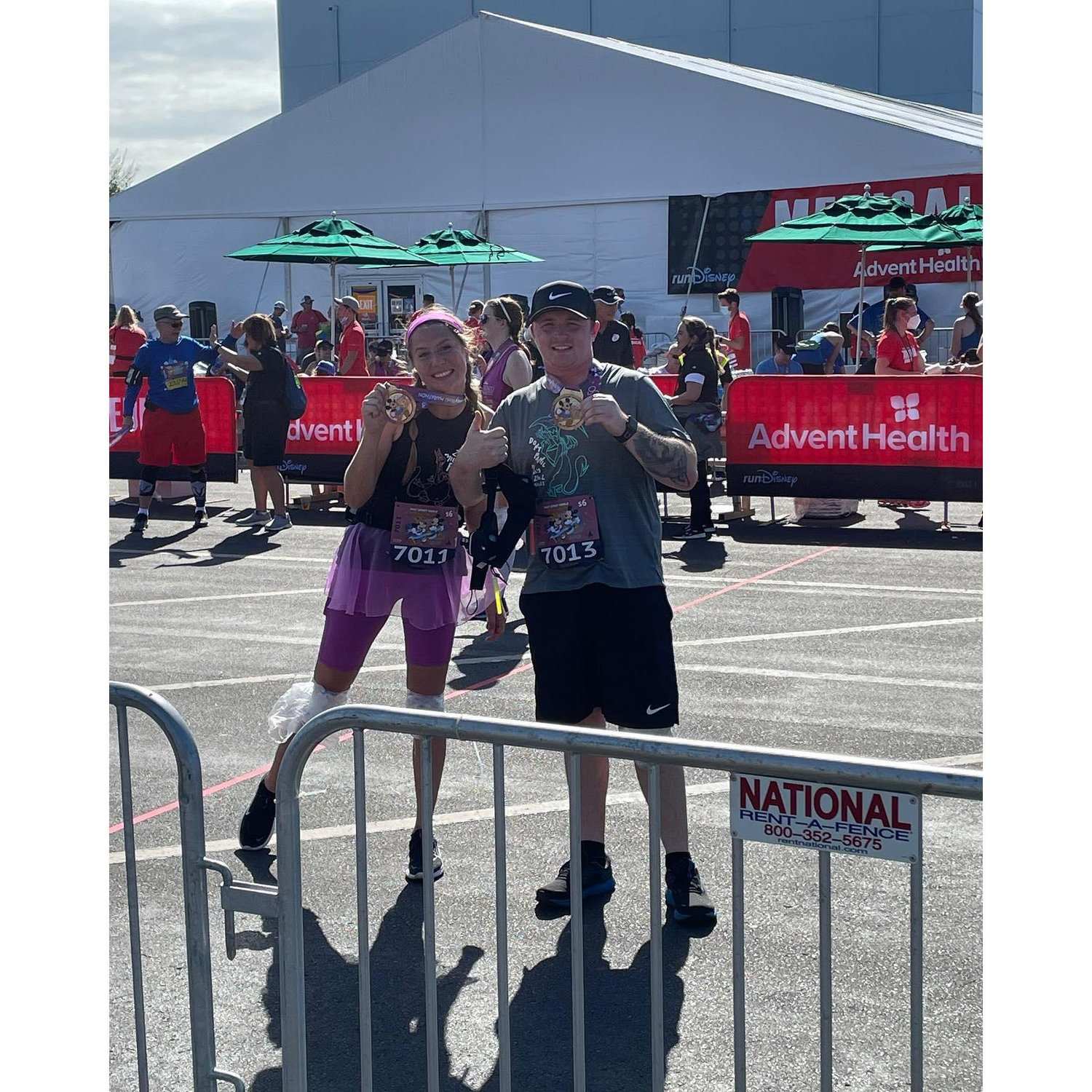 Our first Disney race, which just so happened to be 26.2 miles!